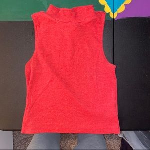 Red crop turtle neck
